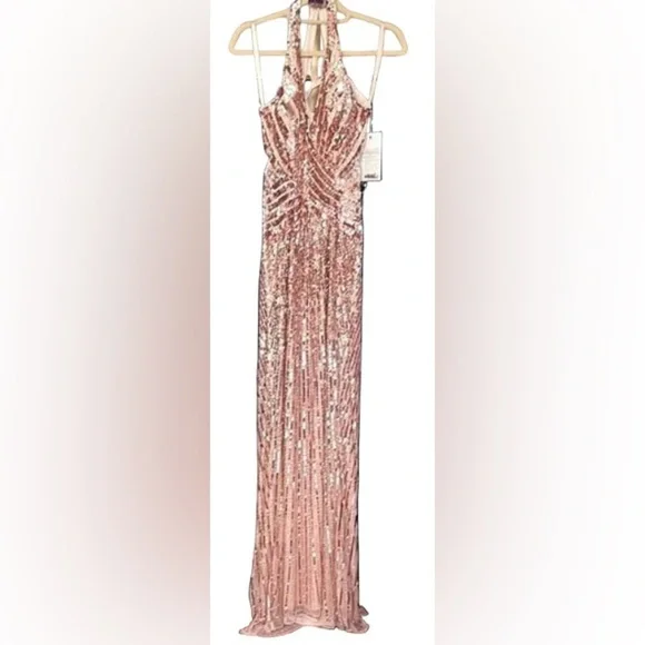 Mac Duggal Rose Gold Sequin Gown